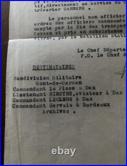 Lettre original de Forces Françaises de l'Intérieur FFI de novembre 1944