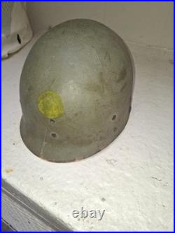 Liner Casque Para US WW2 Parachutiste Normandie Debarquement Nominatif Insigne