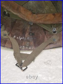 Liner Casque Para US WW2 Parachutiste Normandie Debarquement Nominatif Insigne