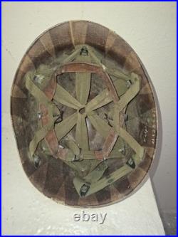 Liner Casque Para US WW2 Parachutiste Normandie Debarquement Nominatif Insigne