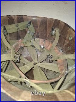 Liner Casque Para US WW2 Parachutiste Normandie Debarquement Nominatif Insigne