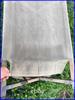 Lit de camp toile OD 3 pliant Picot + ses 2 courroies date 1944 GI US ARMY WW2