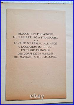 Livre Mémorial de l'Alliance Réseau de Résistance 1939-1945
