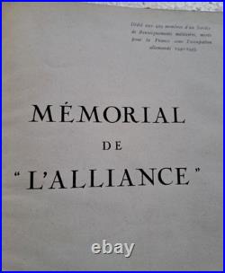 Livre Mémorial de l'Alliance Réseau de Résistance 1939-1945