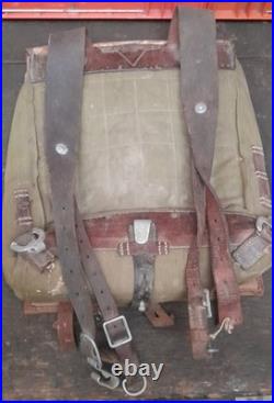 Lot 5 Sac Allemand à dos militaria Peau De Vaches 39 45
