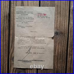 Lot RARE archives Authentique STO Certificat Officiel Déporté WW2 World War