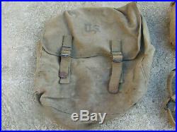Lot Relic divers US Musette 36 Gourde Guetres etc. Americain 100 % WW2