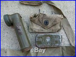 Lot Relic divers US Sac Gourde Guetres Liner Americain etc. 100 % WW2