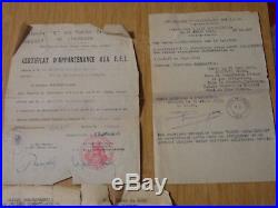 Lot de carte document photo resistance WO OFACM 39 45 WW2 insignes militaire