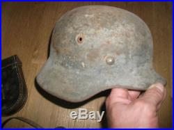 Lot equipement militaire allemand casque, lunette fusil tireur elite guerre 39/45