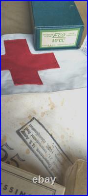 Lot pansements us ww2 1944 kia 1944 boite carton brassard medic medical usa MD
