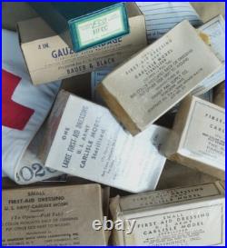 Lot pansements us ww2 1944 kia 1944 boite carton brassard medic medical usa MD