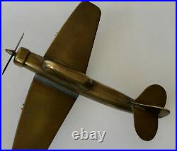 Magnifique Avion De Guerre Ww2 En Bronze Et Laiton Maquette Époque 1930/40