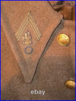 Manteau 3/4 drap kaki pattes de col Légion Étrangère TBE France 1940 ww2