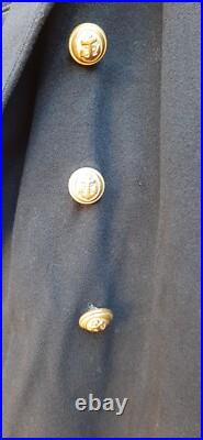 Manteau Contre Amiral 1940/44 Drap de laine Marine WWII ORIGINAL UNIFORME FRANCE