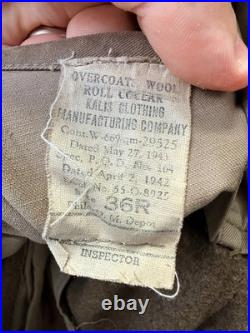 Manteau Laine Militaire WW2 US Army Taille 36 Regular 1943