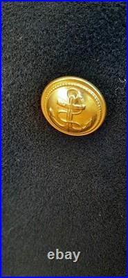 Manteau vintage Drap de Laine Capitaine Médecin Marine Nationale 1960 ORIGINAL