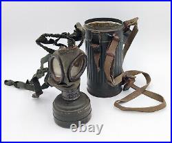Masque a gaz allemand WW2 nominatif 1942 avec son boitier Gasmask 39 45