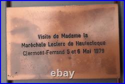 Médaille Clermont Ferrand Visite de Mme La Maréchale Leclerc de Hautecloque 1979