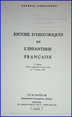 Militaria Livre Rare Recueil d'Historiques de l'Infanterie Française