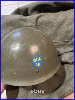 Militaria WW2 Suede Uniforme Casque 1939-1945 Reconstituteur