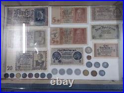 Militaria allemand ww2 Lot Billets Et Pièces De Monnaie