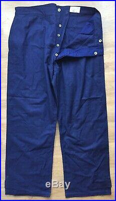NEUF! Pantalon treillis modèle 1923 en toile bleu indigo bourgeron bleu horizon