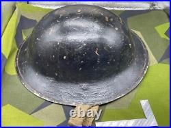Original WW2 Britannique / Africain Armée Brodie Combat Casque Avec Doublure