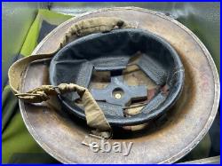 Original WW2 Britannique / Africain Armée Brodie Combat Casque Avec Doublure