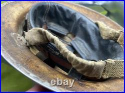 Original WW2 Britannique / Africain Armée Brodie Combat Casque Avec Doublure