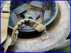 Original WW2 Britannique / Africain Armée Brodie Combat Casque Avec Doublure