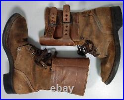 Original WW2 brodequin US M43 size 8 bottes chaussures boots guêtre guêtron