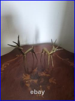 Paire de Gazelles en bronze patiné Circa 1960