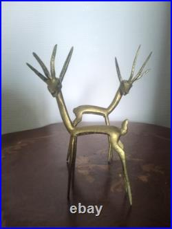 Paire de Gazelles en bronze patiné Circa 1960