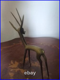 Paire de Gazelles en bronze patiné Circa 1960