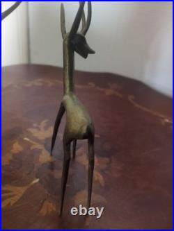 Paire de Gazelles en bronze patiné Circa 1960