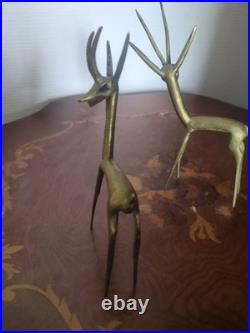 Paire de Gazelles en bronze patiné Circa 1960