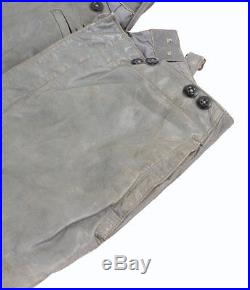 Pantalon Kriegsmarine en cuir gris, modèle officier WW2 (matériel original)