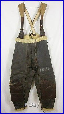 Pantalon cuir salopette WW2 equipage Forteresse volante 2GM 1939-45