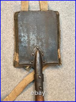 Pelle individuelle droite, étui toile type Allemand, fin de guerre, WW2