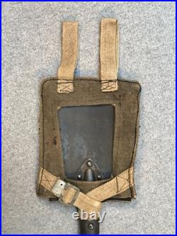 Pelle individuelle droite, étui toile type Allemand, fin de guerre, WW2