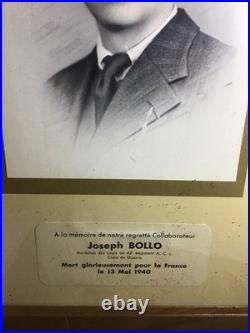 Portrait Hommage 39/45 Mort Glorieusement Pour La France Joseph BOLLO 13/05/40