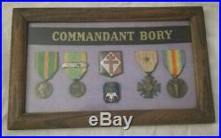 RARE Aviso Commandant bory LOT BACHI + MEDAILLES + PHOTO FNFL WW2
