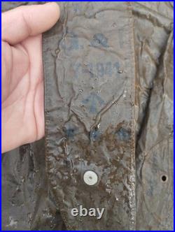 Rare Cape Anti Gaz Anglais WW2 A Restaurer Très Fragile Tissu Très Cassant