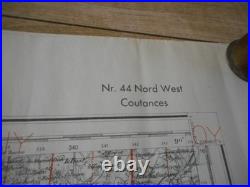 Rare Carte D Etat Major All Wh Datee 1943 Dans Le Secteur De Coutance 1944