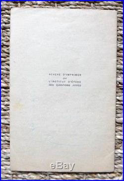 Rare Catalogue de l'exposition Le Juif et la France au palais Berlitz WW2