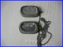 Rare Paire Dog Tag Us Chainette Silencieux 1944 Ww2