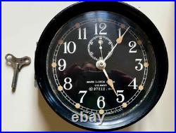 Rare, U. S. Navy Authentique Horloge Deck Clock Mark I Datee 1941 Avec Clé