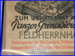 Rare affiche originale PANZER GRENADIER DIVISION FELDHERRNHALLE WW2