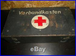 Rare caisse VERBANDKASTEN quasi complète infirmier Allemand WW2 1939-45